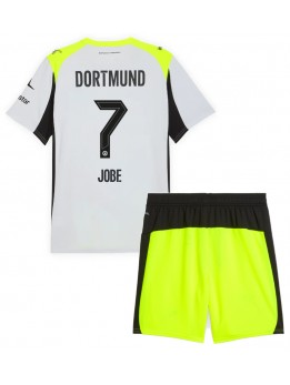 Otroški Nogometna dresi replika Borussia Dortmund Jobe Bellingham #7 Gostujoči 2025-26 Kratek rokav (+ hlače)